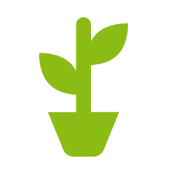 Plant icon for community focused kids party bus franchise
