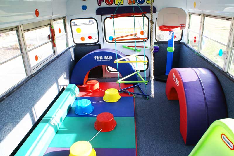 children on mobile birthday party bus Hanover